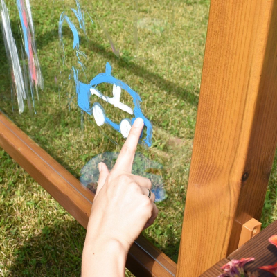 Outdoor Maltafel, transparent, inkl.. 4 Standfüße